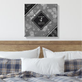 第エレガント4回リネン結婚ズ記念お祝い キャンバスプリント (インサイチュ (寝室))