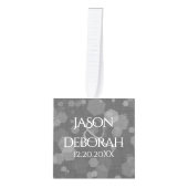 第エレガント4回リネン結婚ズ記念お祝い キューブオーナメント (正面)