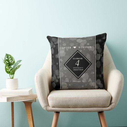 第エレガント4回リネン結婚ズ記念お祝い クッション (椅子)