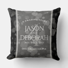 第エレガント4回リネン結婚ズ記念お祝い クッション