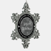 第エレガント4回リネン結婚ズ記念お祝い スノーフレークピューターオーナメント (左)