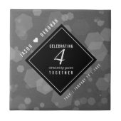 第エレガント4回リネン結婚ズ記念お祝い タイル (正面)