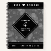 第エレガント4回リネン結婚ズ記念お祝い ノートブック (正面)