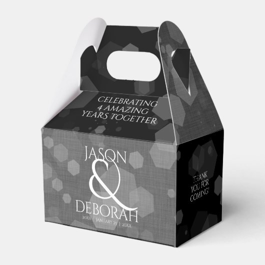 第エレガント4回リネン結婚ズ記念お祝い フェイバーボックス (裏面サイド)