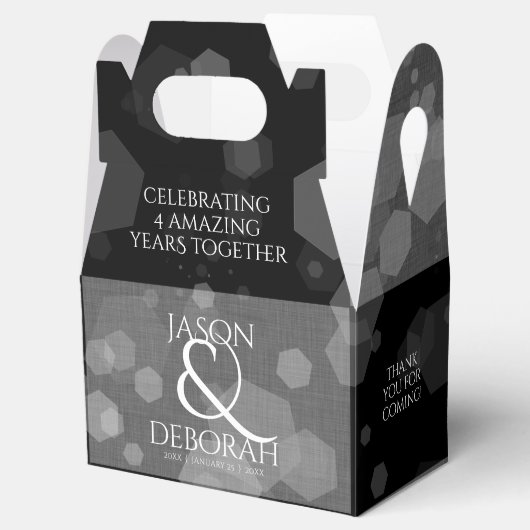 第エレガント4回リネン結婚ズ記念お祝い フェイバーボックス (オープン)