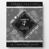 第エレガント4回リネン結婚ズ記念お祝い フォトプラーク (正面)