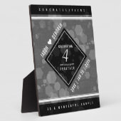 第エレガント4回リネン結婚ズ記念お祝い フォトプラーク (側面)