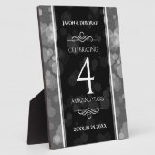 第エレガント4回リネン結婚ズ記念お祝い フォトプラーク (側面)