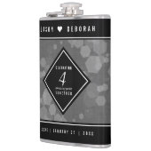 第エレガント4回リネン結婚ズ記念お祝い フラスク (左)