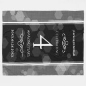 第エレガント4回リネン結婚ズ記念お祝い フリースブランケット (正面(横))