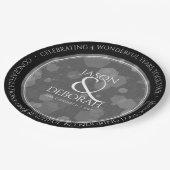 第エレガント4回リネン結婚ズ記念お祝い ペーパープレート (アングル)