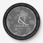 第エレガント4回リネン結婚ズ記念お祝い ペーパープレート (正面)