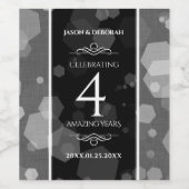 第エレガント4回リネン結婚ズ記念お祝い ワインラベル (シングルラベル)