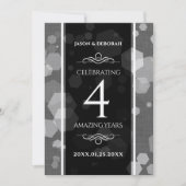 第エレガント4回リネン結婚ズ記念お祝い 招待状 (正面)