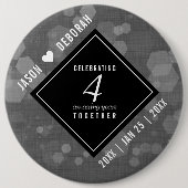 第エレガント4回リネン結婚ズ記念お祝い 缶バッジ (正面)