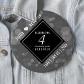 第エレガント4回リネン結婚ズ記念お祝い 缶バッジ (インサイチュ)