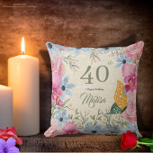 第エレガント40回素朴水色フローラ クッション