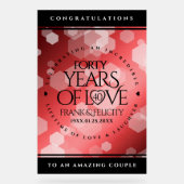 第エレガント40回Rubyの結婚記念日お祝い アクリルサイン (正面)