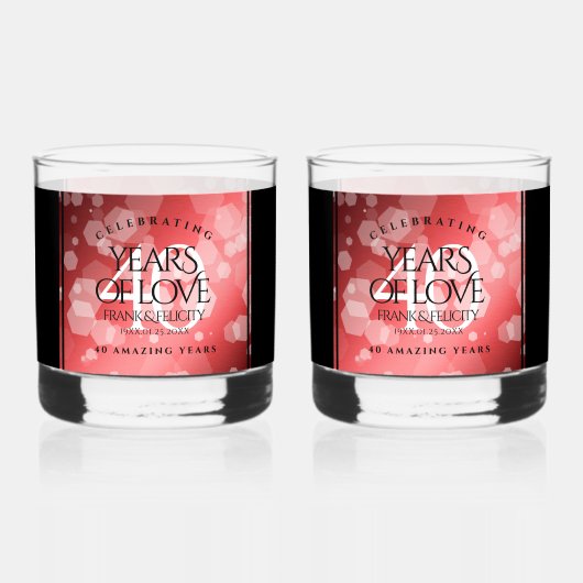 第エレガント40回Rubyの結婚記念日お祝い ウイスキーグラス (裏面)