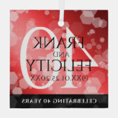 第エレガント40回Rubyの結婚記念日お祝い ガラスオーナメント (裏面)