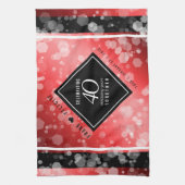 第エレガント40回Rubyの結婚記念日お祝い キッチンタオル (縦)