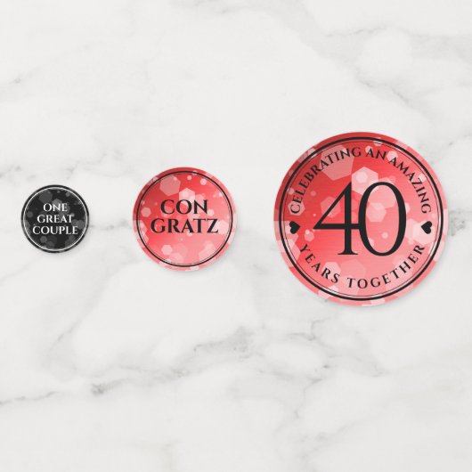 第エレガント40回Rubyの結婚記念日お祝い コンフェッティ (正面)