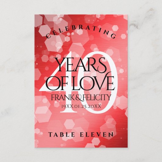 第エレガント40回Rubyの結婚記念日お祝い サンキューカード (正面)