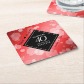 第エレガント40回Rubyの結婚記念日お祝い スクエアペーパーコースター (アングル)