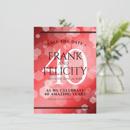 第エレガント40回Rubyの結婚記念日お祝い セーブザデート (スタンド正面)