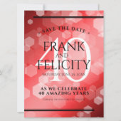 第エレガント40回Rubyの結婚記念日お祝い セーブザデート (正面)