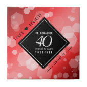 第エレガント40回Rubyの結婚記念日お祝い タイル (正面)