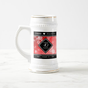第エレガント40回Rubyの結婚記念日お祝い ビールジョッキ