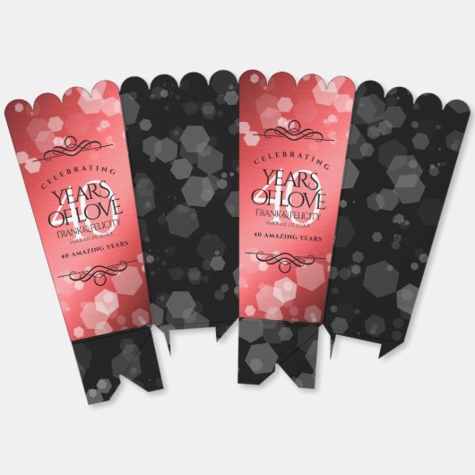 第エレガント40回Rubyの結婚記念日お祝い フェイバーボックス (見開き)