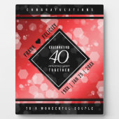 第エレガント40回Rubyの結婚記念日お祝い フォトプラーク (正面)