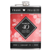 第エレガント40回Rubyの結婚記念日お祝い フラスク (正面)