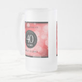 第エレガント40回Rubyの結婚記念日お祝い フロストグラスビールジョッキ (正面左)