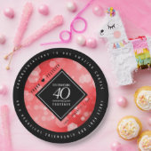 第エレガント40回Rubyの結婚記念日お祝い ペーパープレート (パーティー)