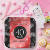 第エレガント40回Rubyの結婚記念日お祝い ペーパープレート (パーティー)