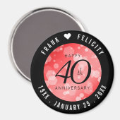 第エレガント40回Rubyの結婚記念日お祝い マグネット (正面/裏面)