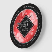 第エレガント40回Rubyの結婚記念日お祝い ラージ壁時計 (傾斜)