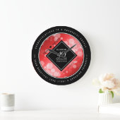 第エレガント40回Rubyの結婚記念日お祝い ラージ壁時計 (ホーム)