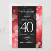 第エレガント40回Rubyの結婚記念日お祝い 招待状 (正面)