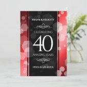 第エレガント40回Rubyの結婚記念日お祝い 招待状 (スタンド正面)