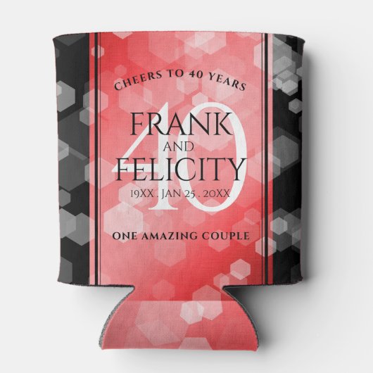 第エレガント40回Rubyの結婚記念日お祝い 缶クーラー (裏面)