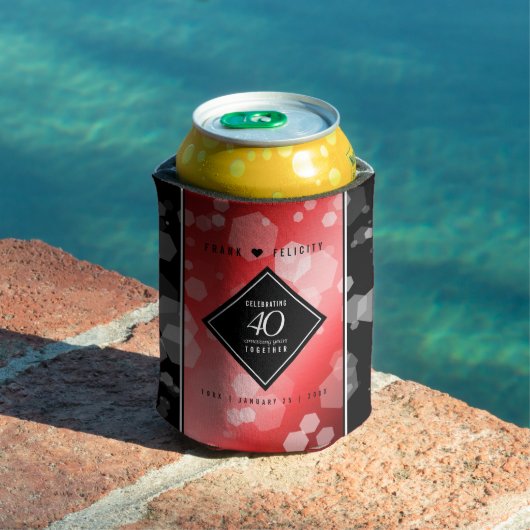 第エレガント40回Rubyの結婚記念日お祝い 缶クーラー (インサイチュ プール)