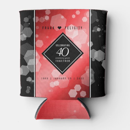 第エレガント40回Rubyの結婚記念日お祝い 缶クーラー (正面)