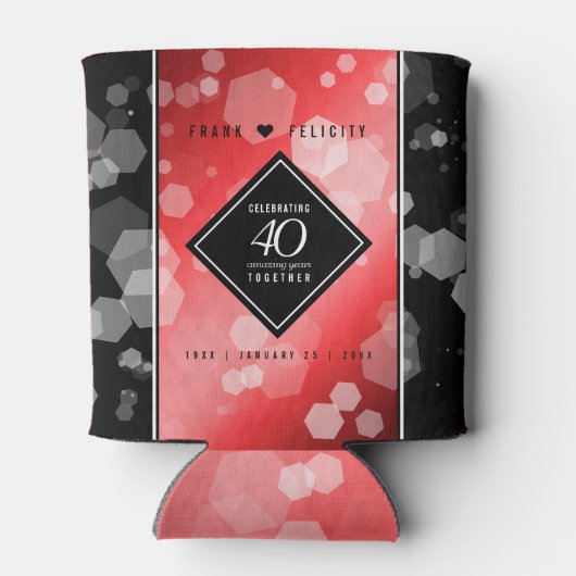 第エレガント40回Rubyの結婚記念日お祝い 缶クーラー (裏面)