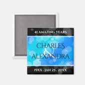 第エレガント41回ブルー・トパ結婚ズ記念日 マグネット (正面/裏面)