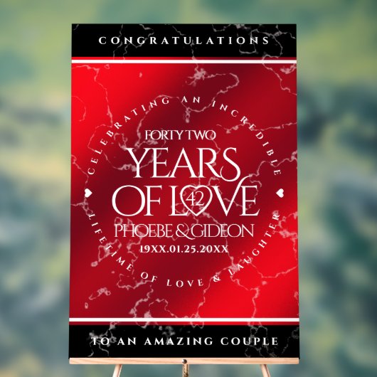 第エレガント42回ジャスパー結婚の記念日 アクリルサイン (ニュートラル)