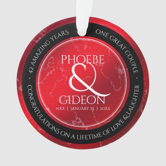 第エレガント42回ジャスパー結婚の記念日 オーナメント (正面)